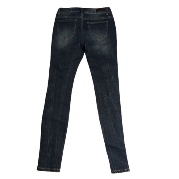 Harmony & Havoc Juniors Size 5 Straight Leg Destressed Blue Jeans - Picture 2 of 9